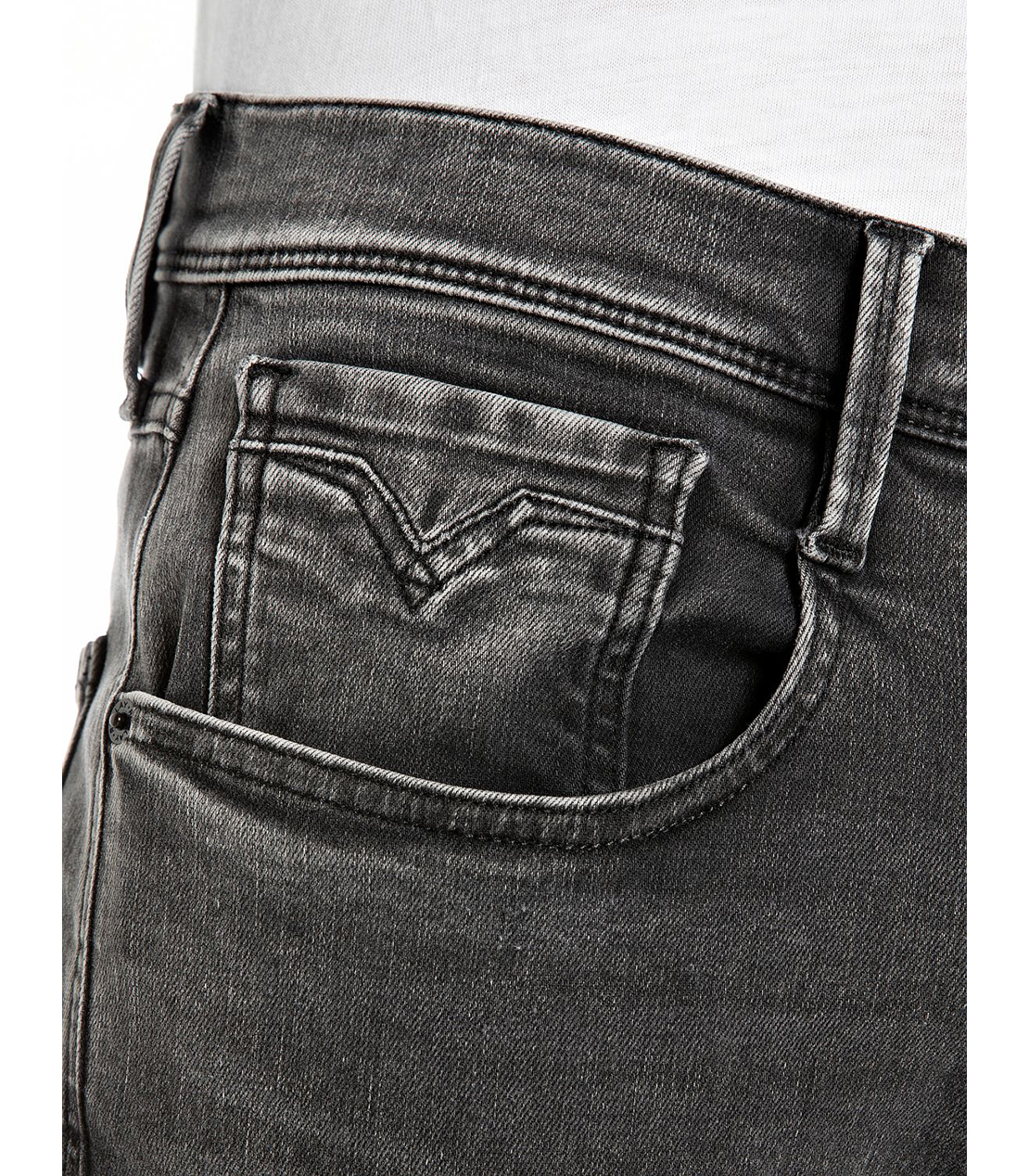 スリムフィットANBASS HYPERFLEXブラックストレッチデニム 詳細画像 ダークグレー 7